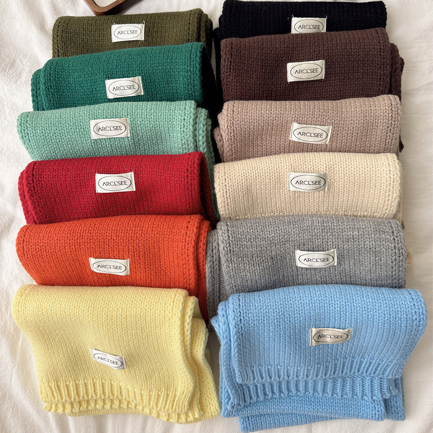 2025秋冬新款韩版百搭糖果色围巾显白简约学生针织保暖情侣围脖