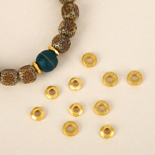 芊雅925银镀金色祥云卡子圈隔片垫片无相隔珠DIY佛珠手串菩提配件