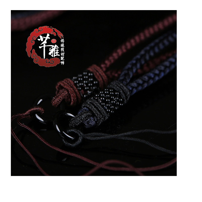 diy中国结编织琥珀项链吊坠绳