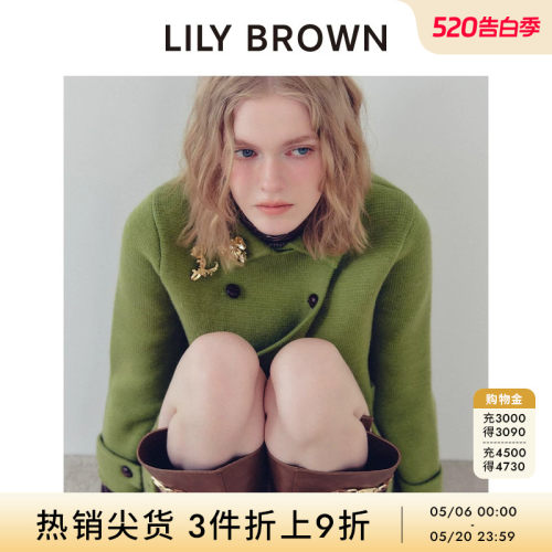 LILYBROWN双排扣毛呢中款大衣