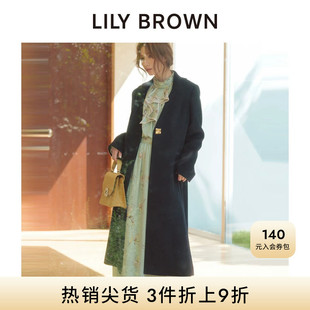 LILY BROWN秋冬款长款V领收腰羊毛呢外套大衣LWFC254121