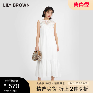 LILY BROWN春夏 复古镂空拼接系带无袖连衣裙LWFO214014