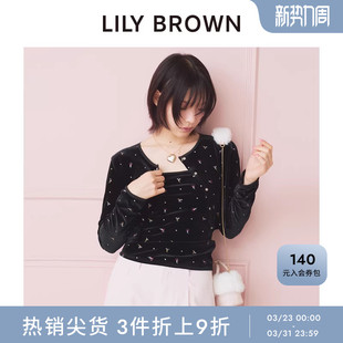 两件套LWCT254089 丝绒花朵刺绣吊带开衫 LILY BROWN秋冬款