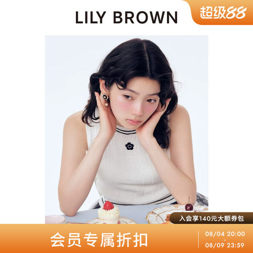 LILYBROWN刺绣圆领无袖针织衫