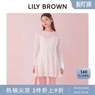 短款 甜美立体花朵长袖 连衣裙LWNO244210 BROWN秋冬款 LILY
