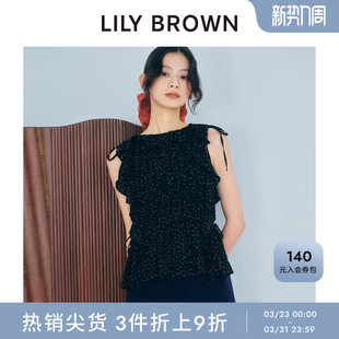 衬衫 百搭圆领荷叶边褶皱无袖 LWFT254171 BROWN秋冬款 LILY