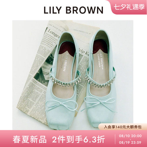 LILYBROWN蝴蝶结一字带平底单