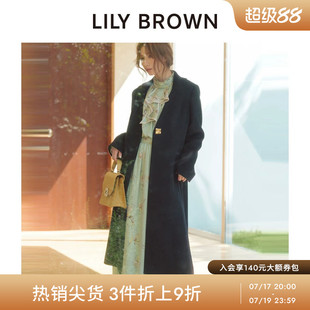 LILY BROWN秋冬款长款V领收腰羊毛呢外套大衣LWFC254121