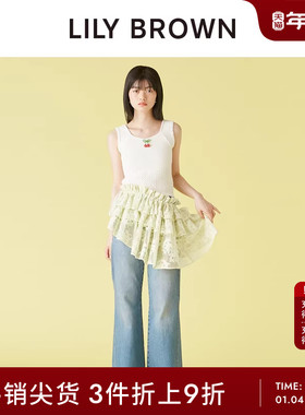 LILY BROWN春夏款芭蕾风蕾丝遮臀叠穿屁帘短裙LWGG252352