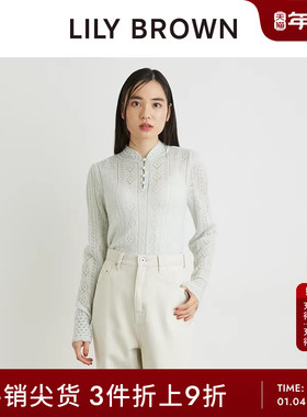 LILY BROWN春夏款 气质勾花修身针织衫打底上衣LWNT241025