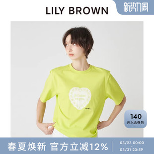 T恤LWCT261105 休闲百搭圆领爱心印花短袖 LILY BROWN2026春夏新品