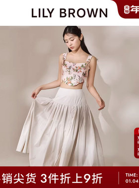 LILY BROWN春夏款 甜美纯色百搭拼接高腰半身裙LWFS242081