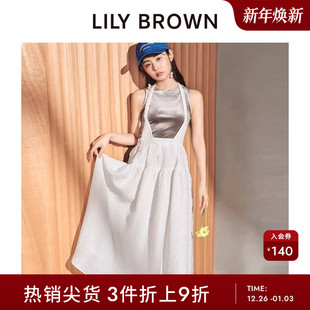 LILY 高腰肌理感背带2穿蓬蓬半身裙LWFS242095 BROWN春夏款