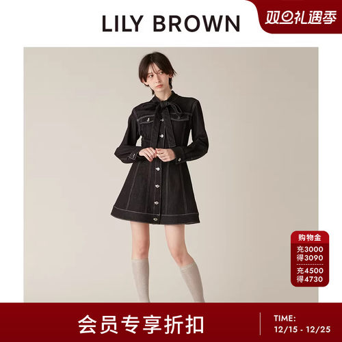 LILYBROWN蝶结系带牛仔连衣裙