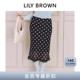 LILY 复古高腰印花波点微透半身裙LWFS261133 BROWN2026春夏新品