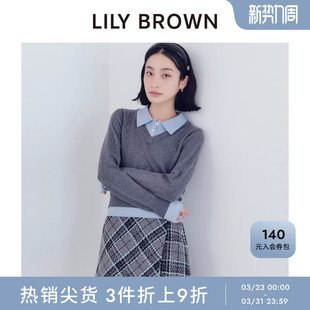 LWFP254093 优雅高腰不规则格纹半身裙裤 LILY BROWN秋冬款