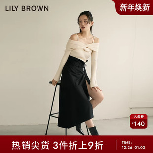 LILY 高腰不规则拉链开叉鱼尾半身裙LWFS235087 BROWN秋冬款