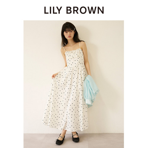 LILYBROWN高腰A字波点连衣裙