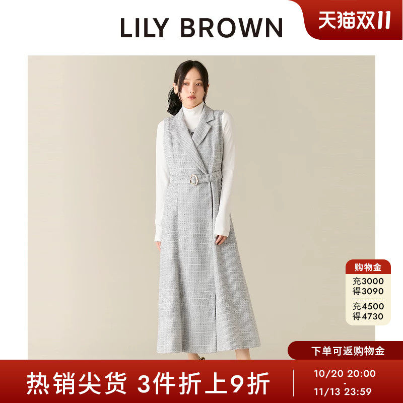 LILY BROWN秋冬款高领针织衫无袖连衣裙两件套LWFO255017