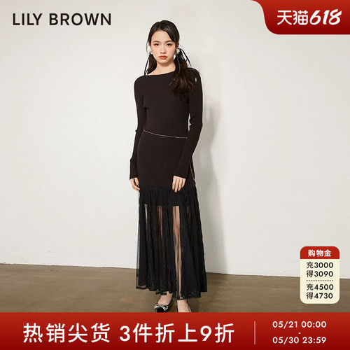 LilyBrown甜美修身蕾丝连衣裙