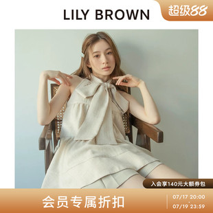 LILY BROWN2026春夏新品蝴蝶结微透泡泡袖雪纺衬衫上衣LWFB262072