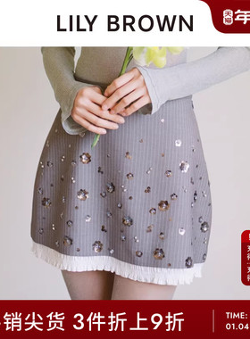 LILY BROWN春夏款 CANDY花朵钉珠花边短半身裙LWFS251801