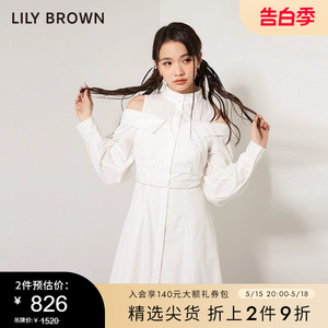 LILY BROWN秋冬款 甜美假2件露肩收腰长袖连衣裙LWFO234151