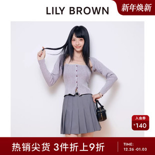 LWFP252020 学院风高腰附腰带A字百褶裙裤 LILY BROWN春夏款