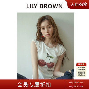 LILY BROWN2026春夏新品简约百搭圆领水果印花短袖T恤LWCT262806