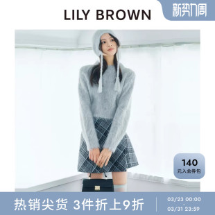毛衣LWNT254073 百搭圆领毛绒纯色针织衫 LILY BROWN秋冬款
