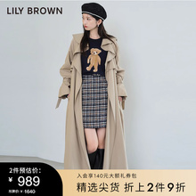 LILY BROWN秋冬款 气质荷叶边长袖腰带风衣外套LWFC234171