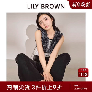 吊带LWFT242029 甜美雪纺荷叶边透视短款 LILY BROWN春夏款