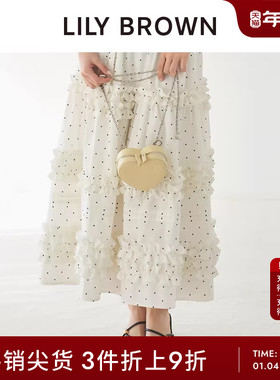 LILY BROWN春夏款甜美高腰波点A字木耳边半身裙LWFS252111