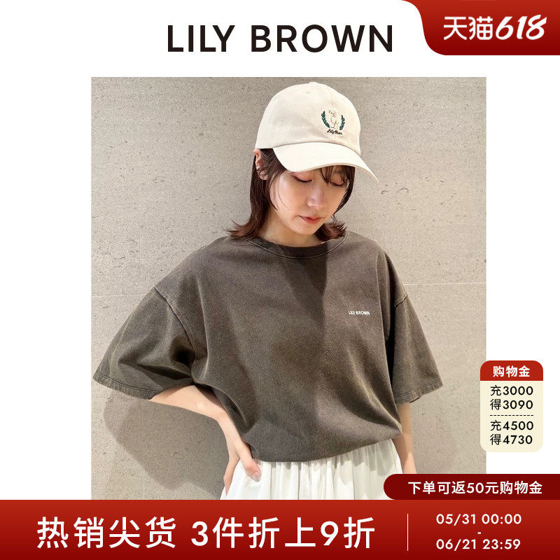 LILY BROWN秋冬款休闲圆领宽松字母短袖T恤上衣LWCT254029