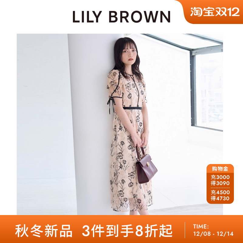 LILYBROWN刺绣泡泡短袖连衣裙