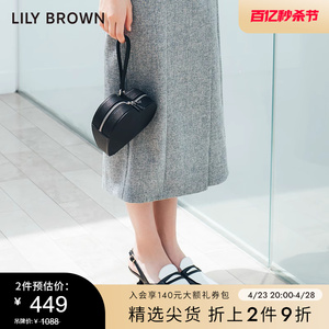 LILY BROWN2023秋冬新品 复古气质拼色尖头细高跟单鞋LWGS234301