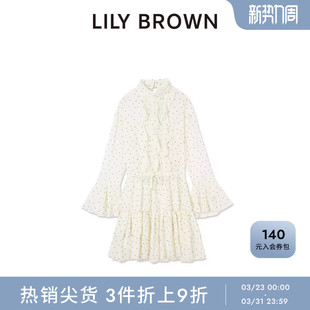 连衣裙LWFO254240 甜美荷叶边收腰A字长袖 LILY BROWN秋冬款
