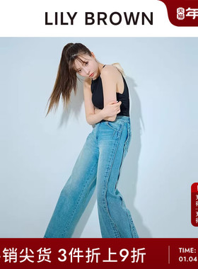 LILY BROWN春夏款复古高腰纯棉休闲牛仔阔腿裤LWFP252019