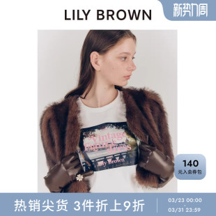 百搭棉质圆领字母印花T恤LWCT255009 时尚 LILY BROWN秋冬款