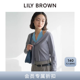 针织挂脖背心针织衫 上衣两件套LWNT261166 BROWN2026春夏新品 LILY