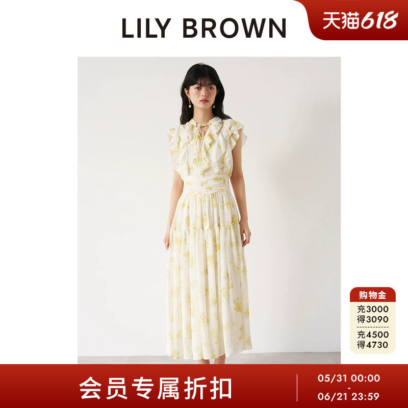 LILYBROWN印花无袖收腰连衣裙