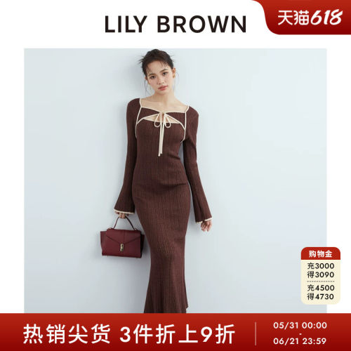 针织挂脖修身LILYBROWN连衣裙
