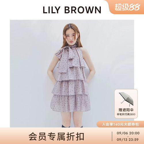 LILYBROWN无袖蝴蝶结系带连衣裙
