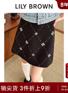 LILY BROWN春夏款CANDY水钻钉珠高腰A字半身裙LWFS252807