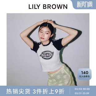 T恤LWCT251103 Dickies联名圆领露腰短袖 LILY BROWN春夏款