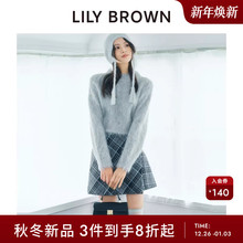 LILY BROWN2025秋冬新品百搭圆领毛绒纯色针织衫毛衣LWNT254073