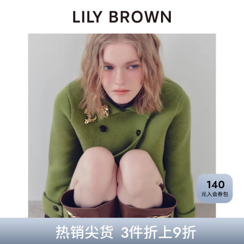 LILYBROWN双排扣毛呢中款大衣