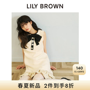 LILY BROWN2026春夏新品CANDY蝴蝶结拼接无袖连衣裙LWFO262845