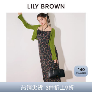 LILY BROWN秋冬款 复古碎花吊带雪纺2件套连衣裙LWFO244089