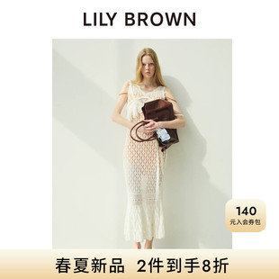 LILY BROWN2026春夏新品针织镂空吊带背心连衣裙两件套LWNO262089